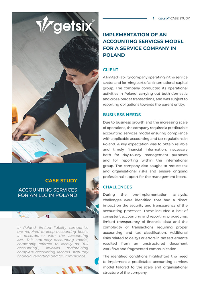 Implementation of an accounting services model