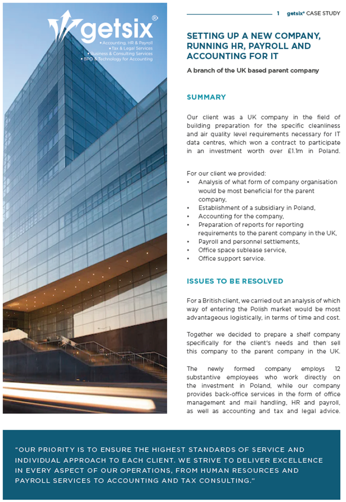 Setting up accounting for a new company