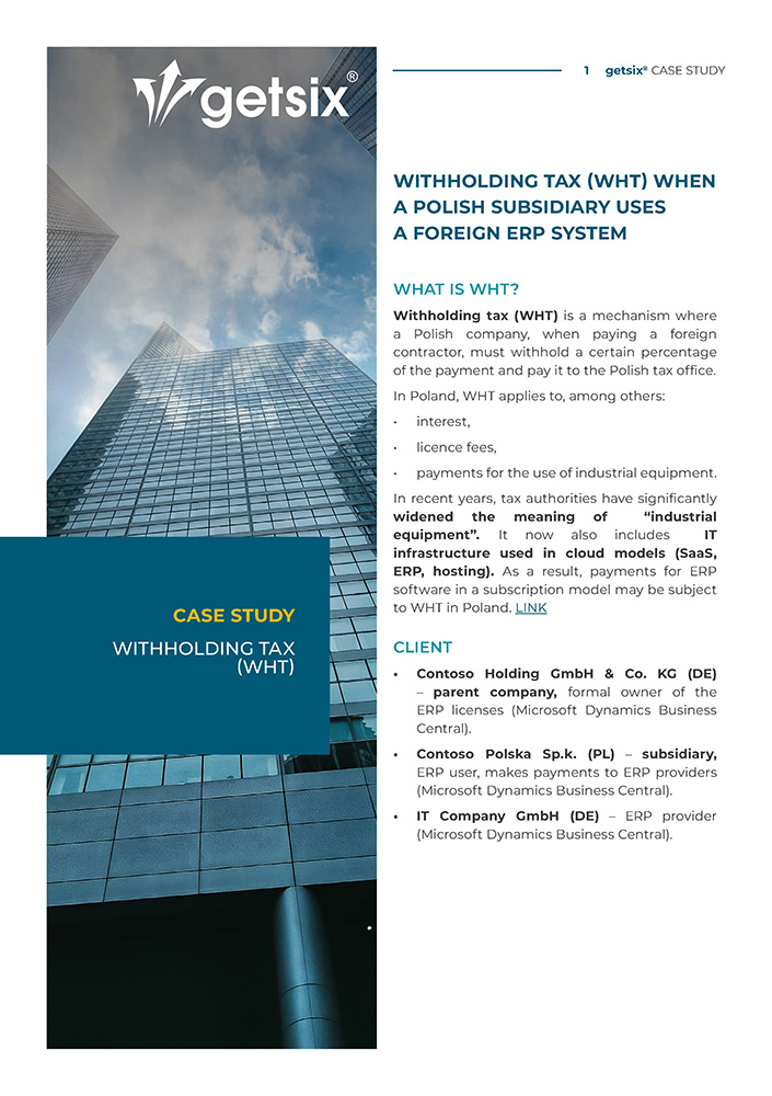 Withholding Tax WHT case study